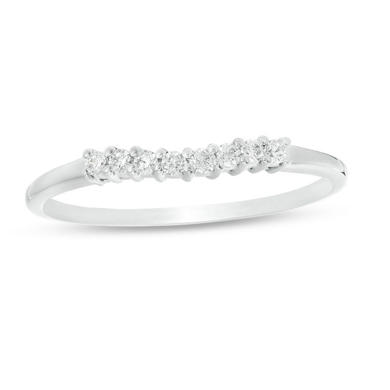 Main Image 1 of 1/10 CT. T.W. Diamond Slight Contour Wedding Band in Platinum