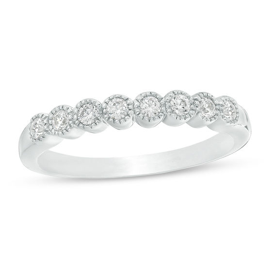 1/4 CT. T.w. Diamond Bezel Set Vintage-Style Wedding Band in Platinum