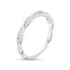 Thumbnail Image 2 of 1/10 CT. T.W. Diamond Twist Wedding Band in Platinum