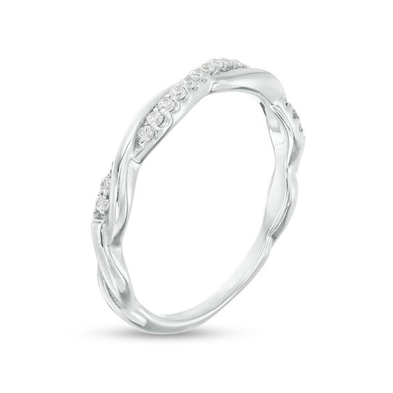 1/10 CT. T.w. Diamond Twist Wedding Band in Platinum