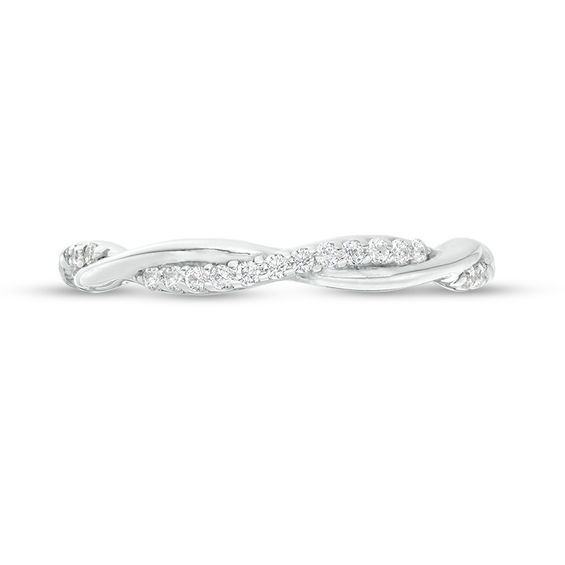 1/10 CT. T.w. Diamond Twist Wedding Band in Platinum