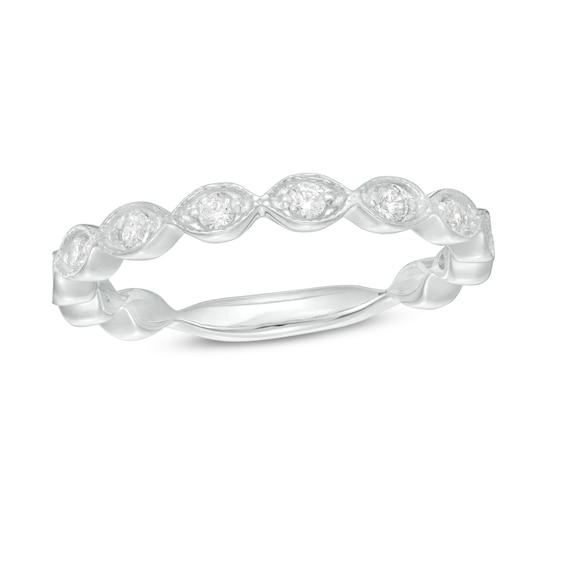3/8 CT. T.w. Diamond Marquise Shapes Vintage-Style Wedding Band in Platinum