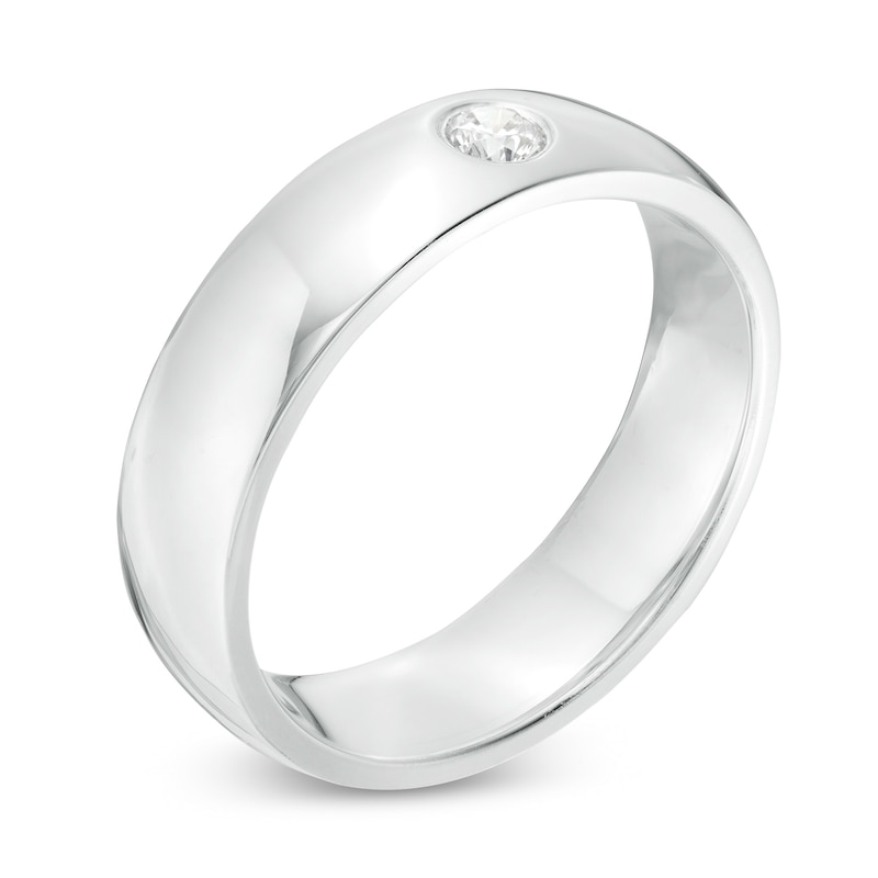 Men's 1/6 CT. Diamond Solitaire Wedding Band in Platinum