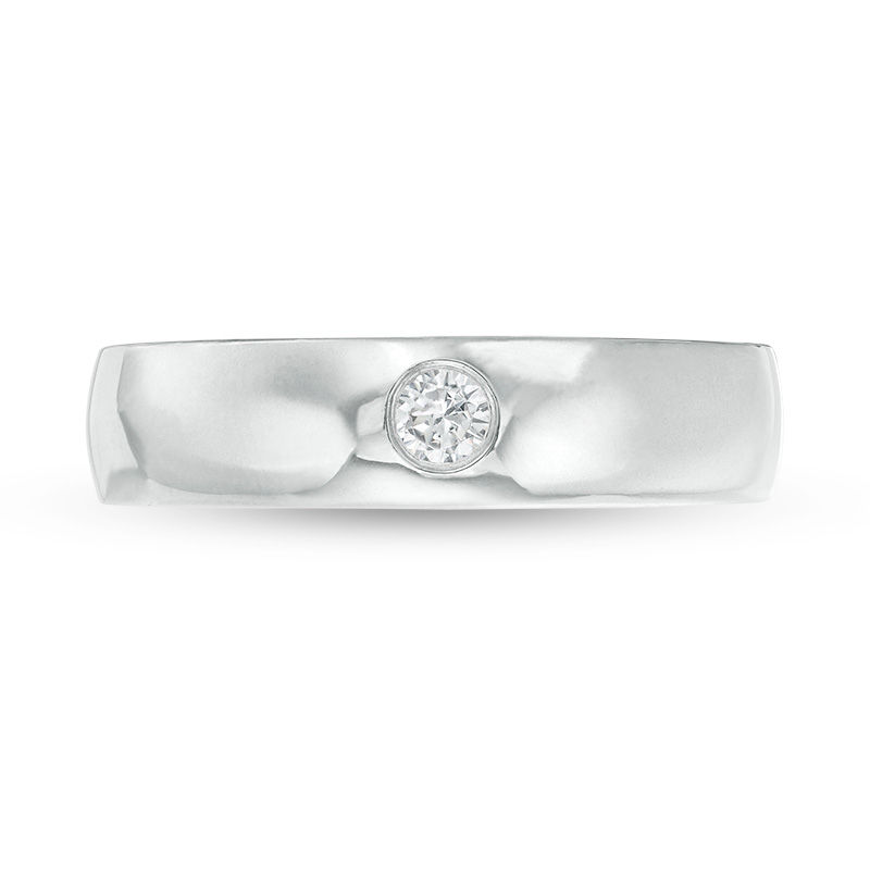 Men's 1/6 CT. Diamond Solitaire Wedding Band in Platinum | Zales