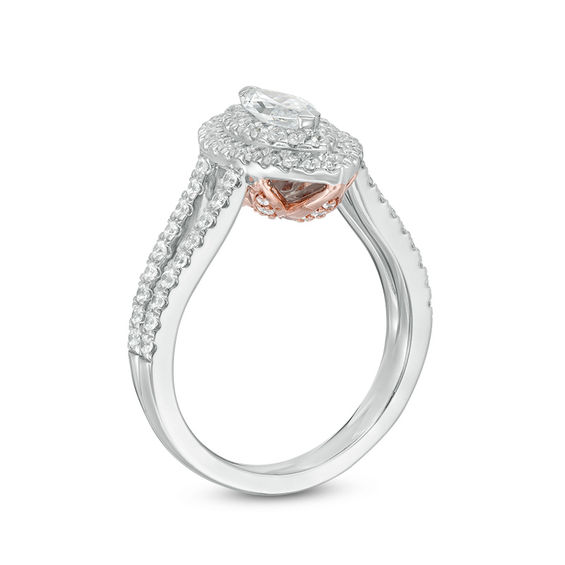 Love's Destiny by Zales 1-1/4 CT. T.w. Certified Marquise Diamond Frame Engagement Ring in 14K Two-Tone Gold (I/Si2)
