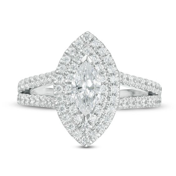 Love's Destiny by Zales 1-1/4 CT. T.w. Certified Marquise Diamond Frame Engagement Ring in 14K Two-Tone Gold (I/Si2)