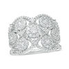 Thumbnail Image 1 of 1-1/2 CT. T.W. Composite Diamond Flower Lattice Ring in 10K White Gold