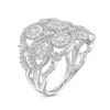 Thumbnail Image 3 of 1-1/2 CT. T.W. Composite Diamond Flower Lattice Ring in 10K White Gold