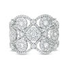 Thumbnail Image 4 of 1-1/2 CT. T.W. Composite Diamond Flower Lattice Ring in 10K White Gold