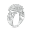 Thumbnail Image 3 of 1-1/2 CT. T.W. Cushion Multi-Diamond Double Frame Split Shank Ring in 10K White Gold