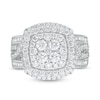 Thumbnail Image 4 of 1-1/2 CT. T.W. Cushion Multi-Diamond Double Frame Split Shank Ring in 10K White Gold