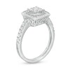 Thumbnail Image 3 of 1/2 CT. T.W. Cushion Multi-Diamond Frame Vintage-Style Ring in 10K White Gold