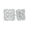 Thumbnail Image 1 of 1/4 CT. T.W. Composite Diamond Clover Outline Stud Earrings in 10K White Gold