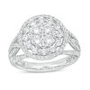 Thumbnail Image 1 of 1 CT. T.W. Composite Diamond Double Frame Split Shank Ring in 10K White Gold