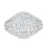 Thumbnail Image 4 of 1 CT. T.W. Composite Diamond Double Frame Split Shank Ring in 10K White Gold