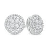 Thumbnail Image 1 of 1 CT. T.W. Composite Diamond Double Frame Stud Earrings in 10K White Gold