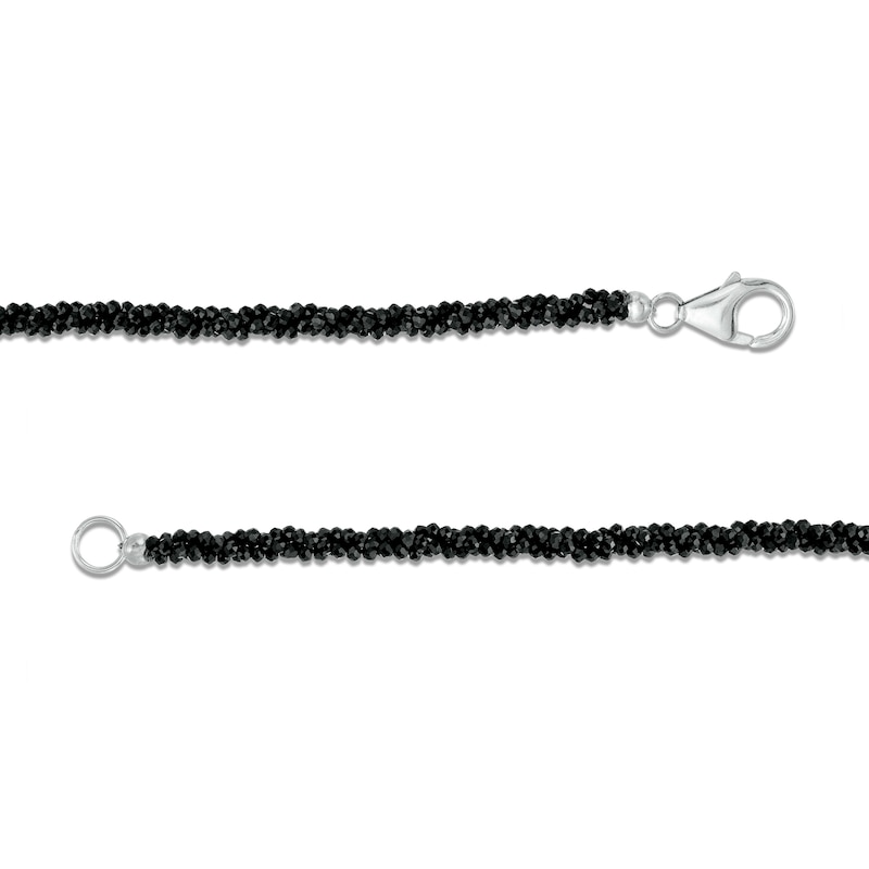 Main Image 3 of Black Spinel Bead Strand Necklace with Sterling Silver Clasp