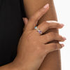 Thumbnail Image 2 of Oval Multi-Gemstone and White Topaz Alternating Four Stone Ring in Sterling Silver