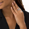 Thumbnail Image 2 of Multi-Gemstone and White Topaz Three PIece Stackable Ring Set in Sterling Silver - Size 7