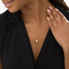 Thumbnail Image 2 of 7.0mm Freshwater Cultured Pearl and Diamond Accent Flame Pendant in 10K Gold