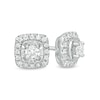 Thumbnail Image 1 of 1/4 CT. T.W. Diamond Squared Cushion Frame Stud Earrings in 10K White Gold