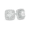 Thumbnail Image 1 of 1/2 CT. T.W. Diamond Illusion Cushion Frame Stud Earrings in 10K White Gold