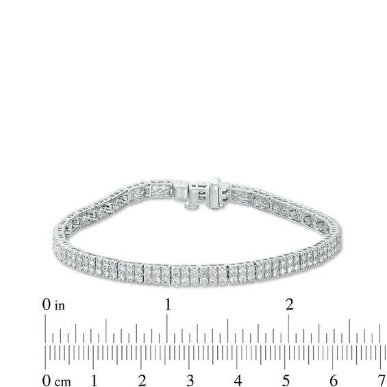 3 CT. T.w. Diamond Two Row Line Bracelet in 10K White Gold - 7.5"