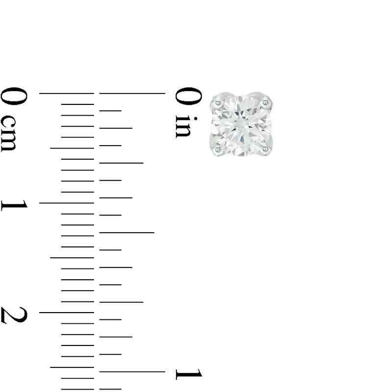 Main Image 3 of Love's Destiny by Zales 1-5/8 CT. T.W. Certified Diamond Solitaire Stud Earrings in 14K White Gold (I/I2)