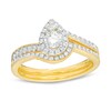 5/8 CT. T.W. Diamond Pear-Shaped Frame Vintage-Style Bridal Set in 10K Gold