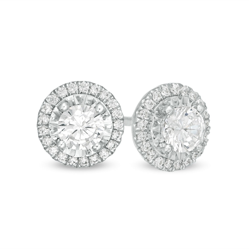 Main Image 1 of 1/2 CT. T.W. Diamond Thin Frame Stud Earrings in 10K White Gold