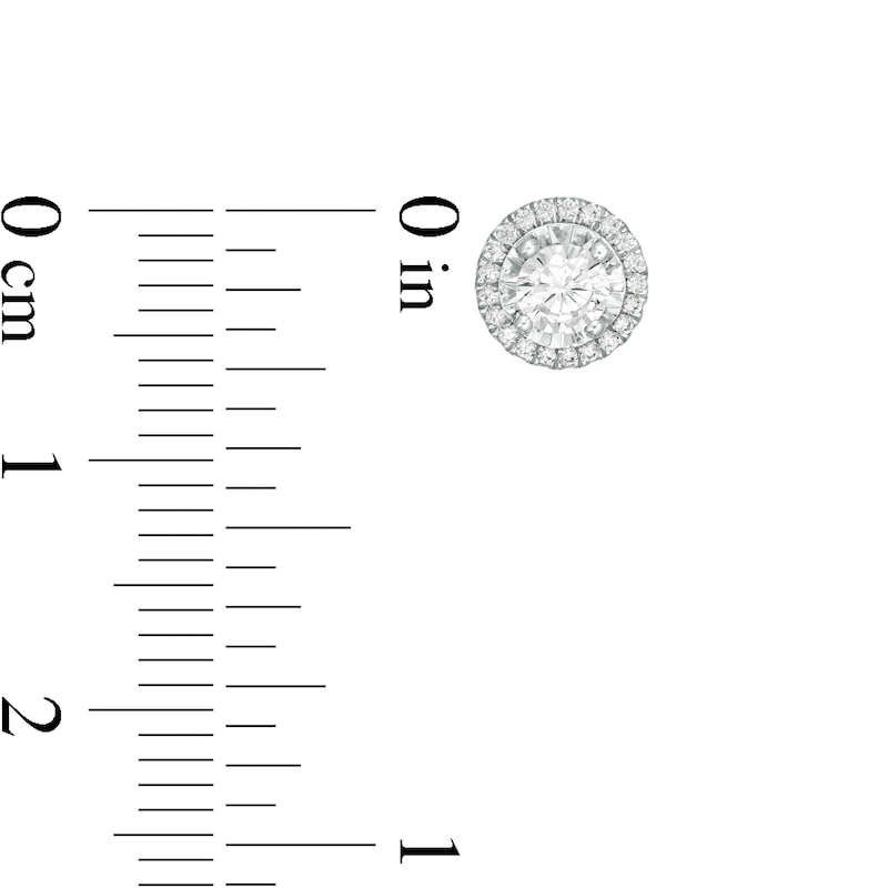 Main Image 3 of 1/2 CT. T.W. Diamond Thin Frame Stud Earrings in 10K White Gold