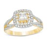 1 CT. T.W. Princess-Cut Diamond Frame Loop Shank Engagement Ring in 14K Gold