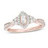 Thumbnail Image 1 of 1/3 CT. T.W. Marquise Diamond Frame Tri-Sides Vintage-Style Engagement Ring in 10K Rose Gold