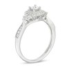 1/3 CT. T.W. Princess-Cut Diamond Frame Tri-Sides Vintage-Style Engagement Ring in 10K White Gold