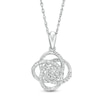 Thumbnail Image 1 of 1/8 CT. T.W. Diamond Love Knot Pendant in Sterling Silver