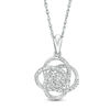 Thumbnail Image 0 of 1/8 CT. T.W. Diamond Love Knot Pendant in Sterling Silver