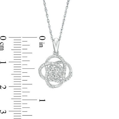 1/8 CT. T.W. Diamond Love Knot Pendant in Sterling Silver