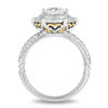 Thumbnail Image 3 of Enchanted Disney Aladdin 1-1/2 CT. T.W. Diamond Double Frame Engagement Ring in 14K Two-Tone Gold
