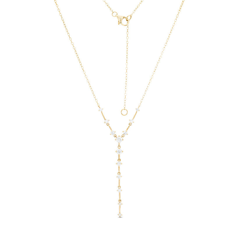 Main Image 1 of 3/4 CT. T.W. Diamond Station "Y" Necklace in 10K Gold