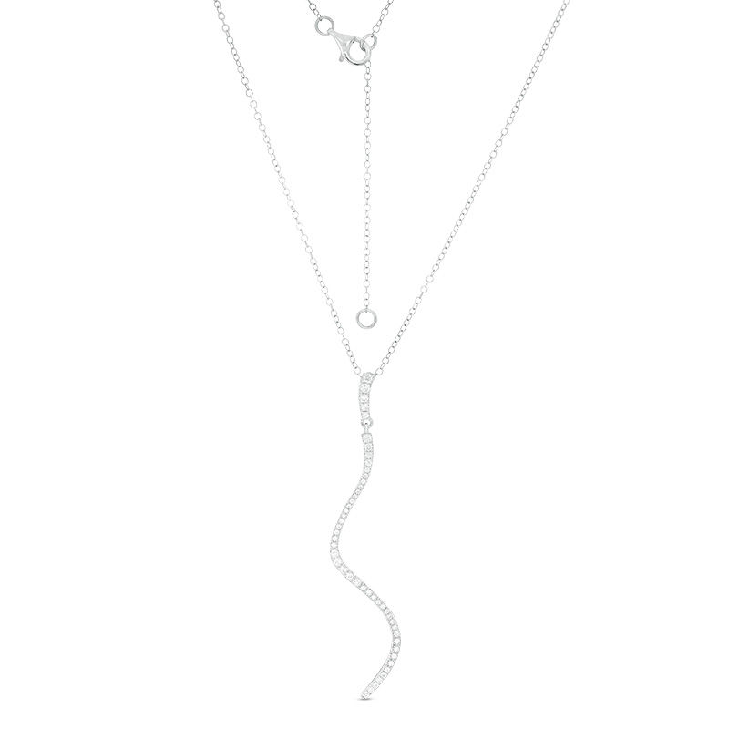Main Image 1 of 3/8 CT. T.W. Diamond Squiggle Pendant in 10K White Gold