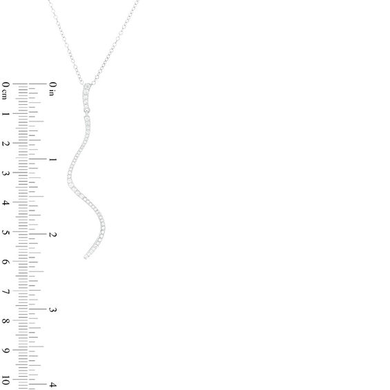 3/8 CT. T.w. Diamond Squiggle Pendant in 10K White Gold