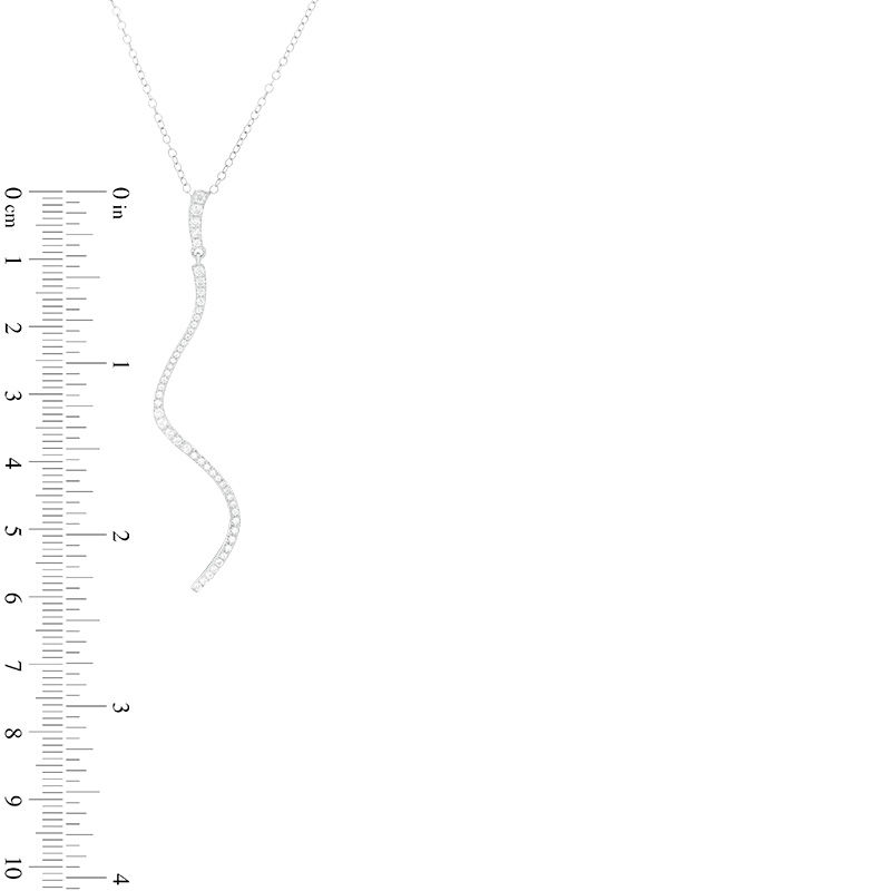 Main Image 3 of 3/8 CT. T.W. Diamond Squiggle Pendant in 10K White Gold