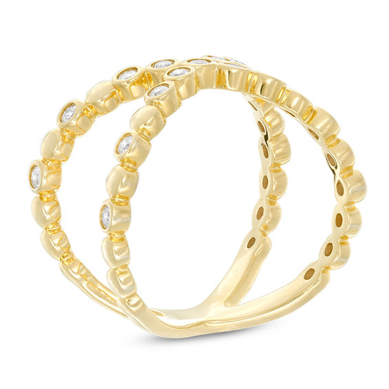 1/4 CT. T.w. Diamond "X" Ring in 10K Gold