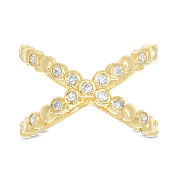 1/4 CT. T.w. Diamond "X" Ring in 10K Gold