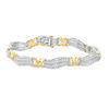 Thumbnail Image 1 of 2 CT. T.W. Diamond Two Row Curvy Double "X" Station Bracelet in 10K Two-Tone Gold