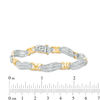 Thumbnail Image 3 of 2 CT. T.W. Diamond Two Row Curvy Double "X" Station Bracelet in 10K Two-Tone Gold