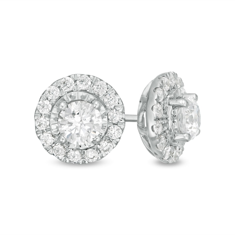 Main Image 1 of 1 CT. T.W. Diamond Circle Frame Stud Earrings in 10K White Gold
