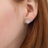 Thumbnail Image 2 of 1 CT. T.W. Diamond Circle Frame Stud Earrings in 10K White Gold