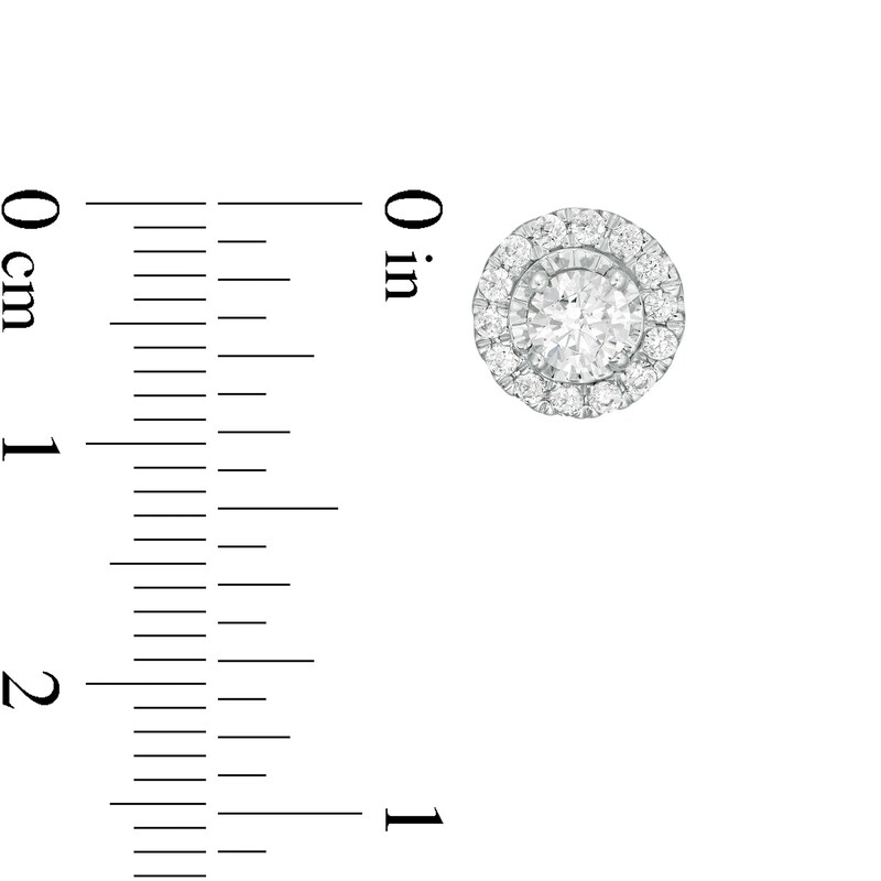 Main Image 3 of 1 CT. T.W. Diamond Circle Frame Stud Earrings in 10K White Gold
