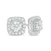 Thumbnail Image 1 of 1 CT. T.W. Diamond Cushion Frame Stud Earrings in 10K White Gold